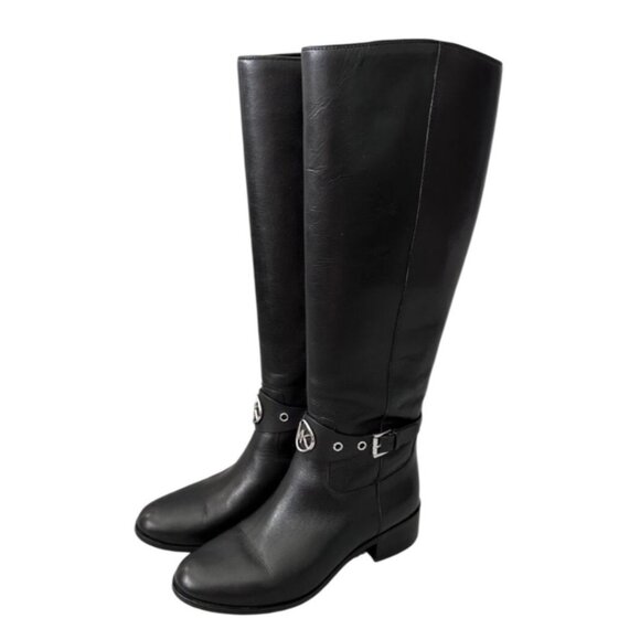 Michael Kors Black Heather Riding Boots Sz8 With MK Logo - Picture 6 of 13